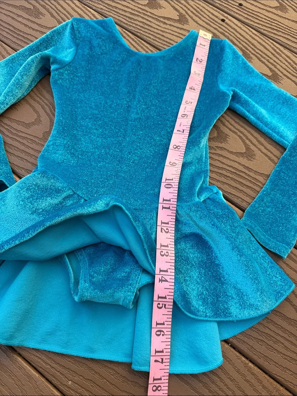 Mondor blue velvet look sparkle dance wear SZ 4-6
